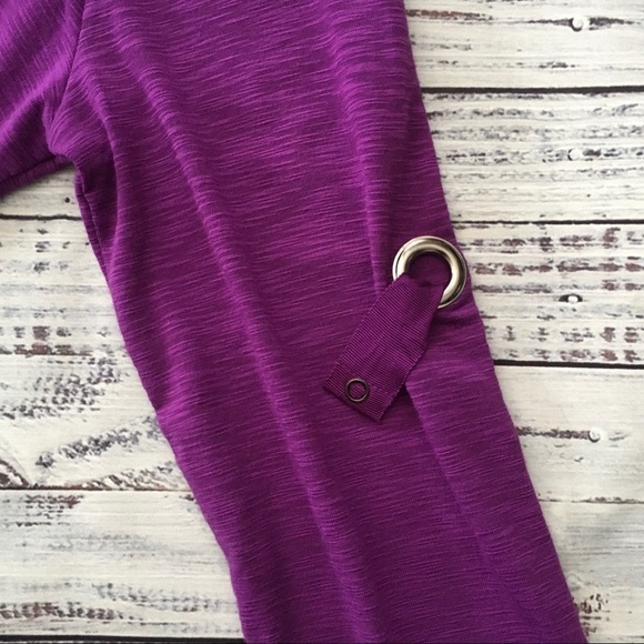 Ellen Tracy Roll Sleeve V Neck Long Sleeve - Picture 4 of 6